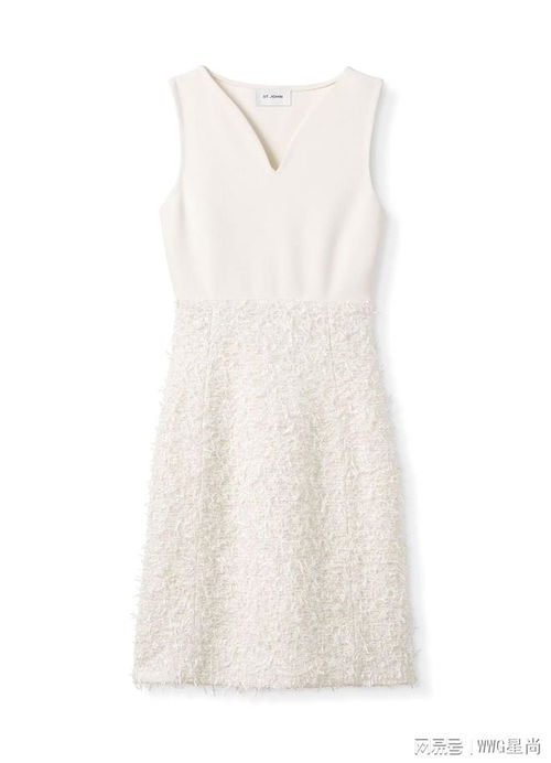 張佳寧身著 st. john 白色針織睫毛紗連衣裙
